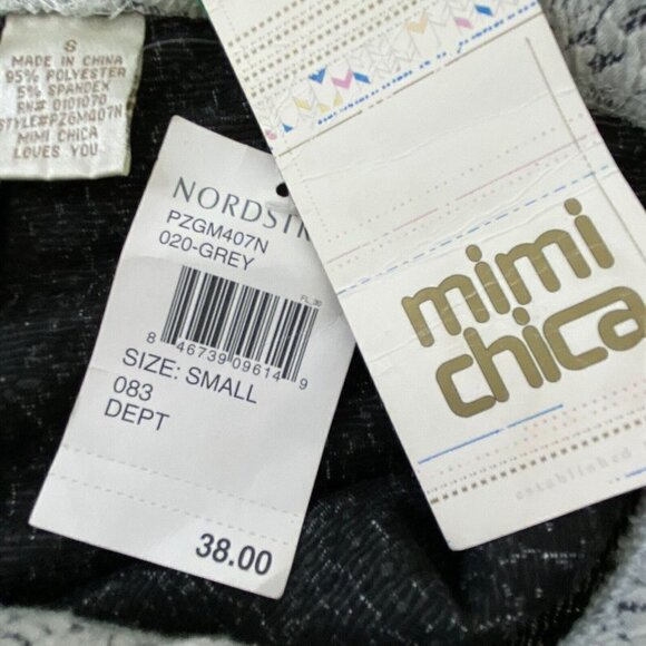 Mimi Chica Women's size Small Pull On Textured Stretch Leggings Grey NEW - Picture 4 of 6